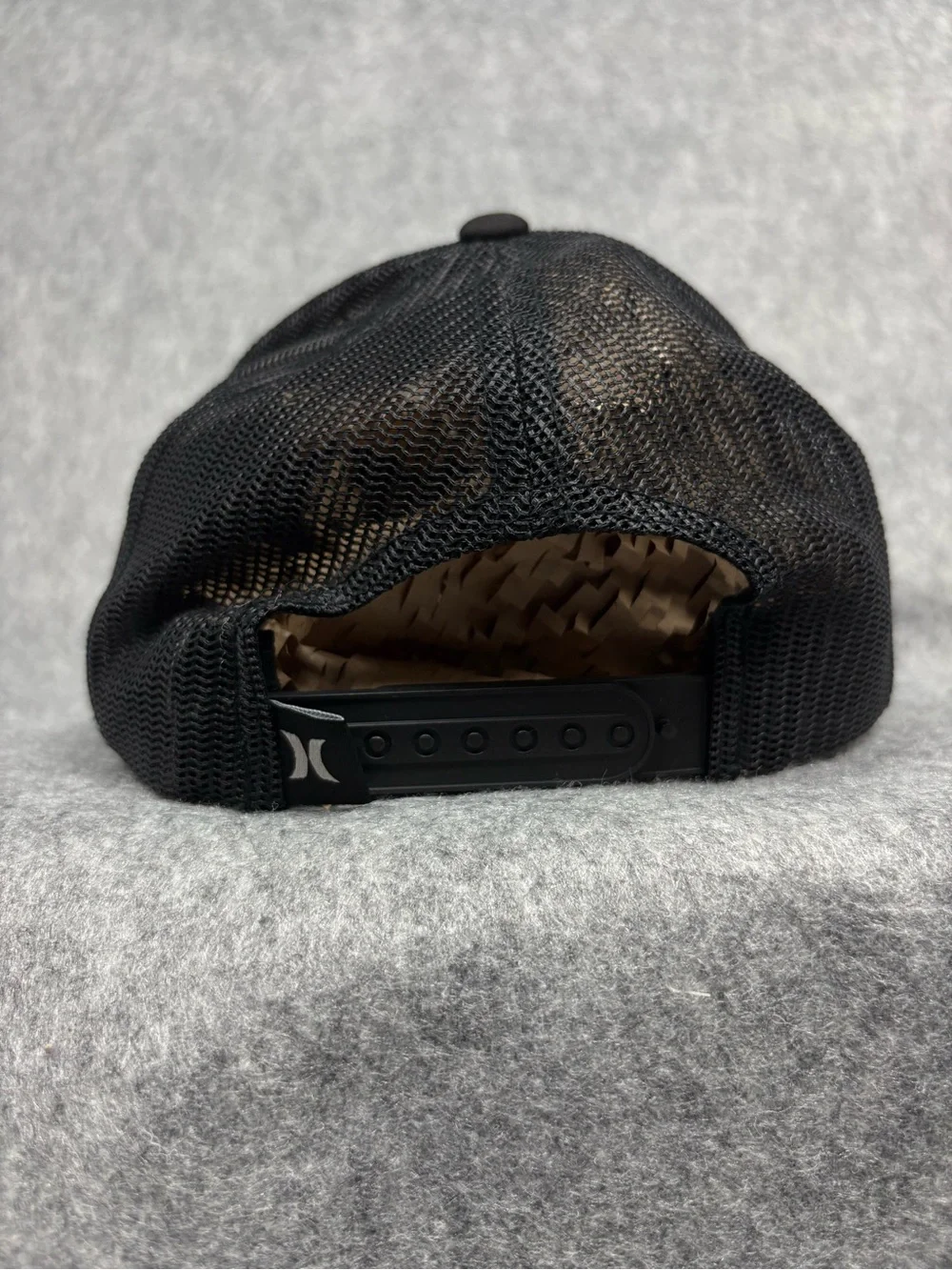 Hurley Black Mesh Trucker Snapback Hat White Logo